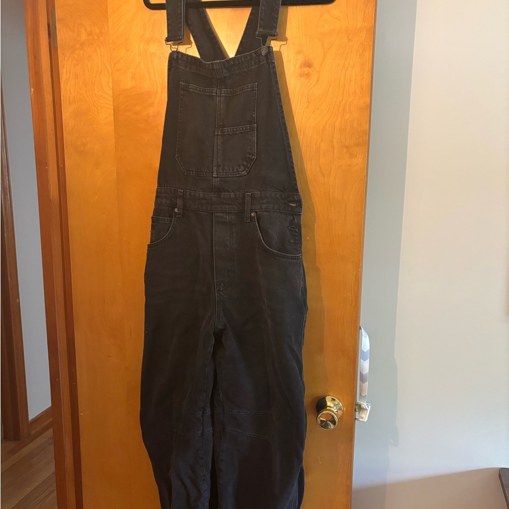 We The Free Black Denim Overalls